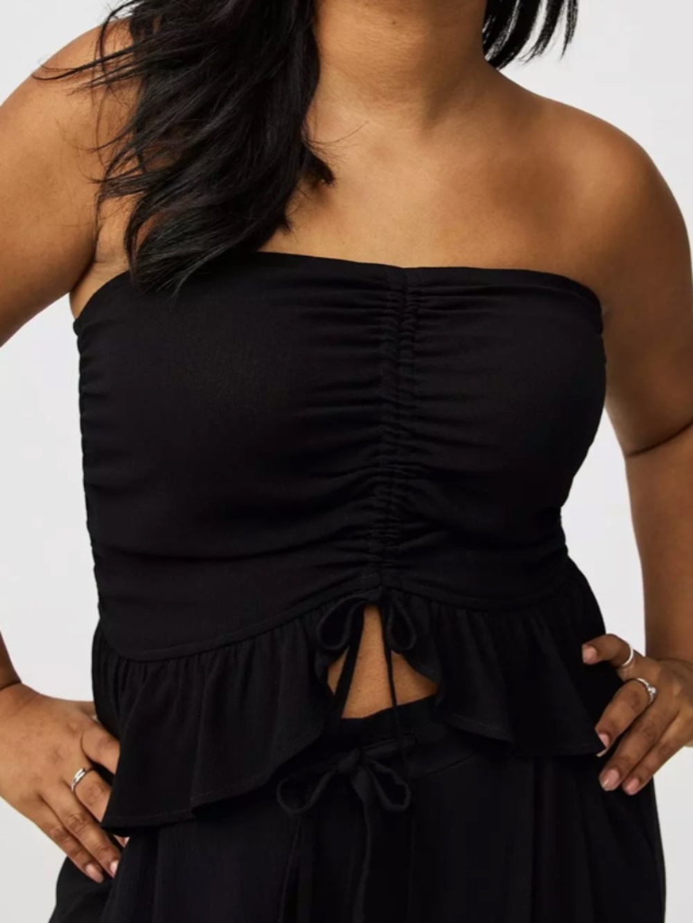 Torrid, Black Gauze, Split Tube Top, Size 4